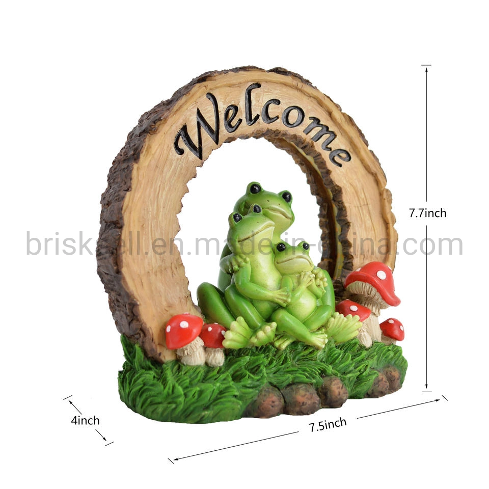 Welcome Frog Solar LED Outdoor Resin Decorative Garden Statue Light