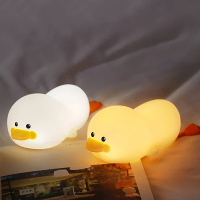 Gg Duck Soft Food Grade Silicone Night Lamp Touch Sensor Colorful Light